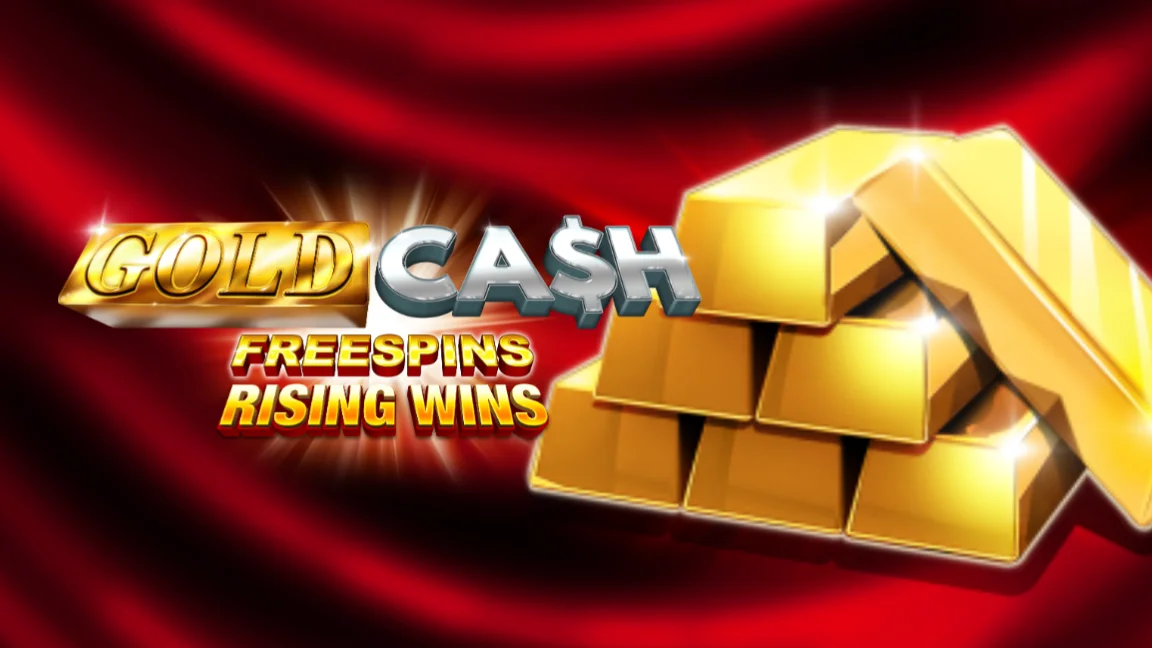 The promotional header for Gold Cash Free Spins Rising Wins, an online slot game on Betty.ca.