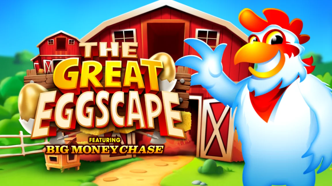 The promotional header for The Great Eggscape, an online slot game on Betty.ca.