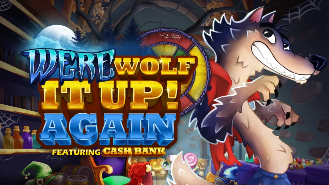 The promotional header for Werewolf It Up! Again, an online slot game on Betty.ca.
