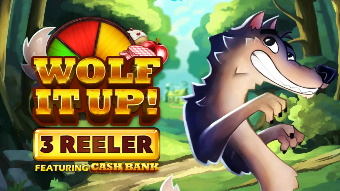 The promotional header for Wolf it Up 3 Reeler, an online slot game on Betty.ca.