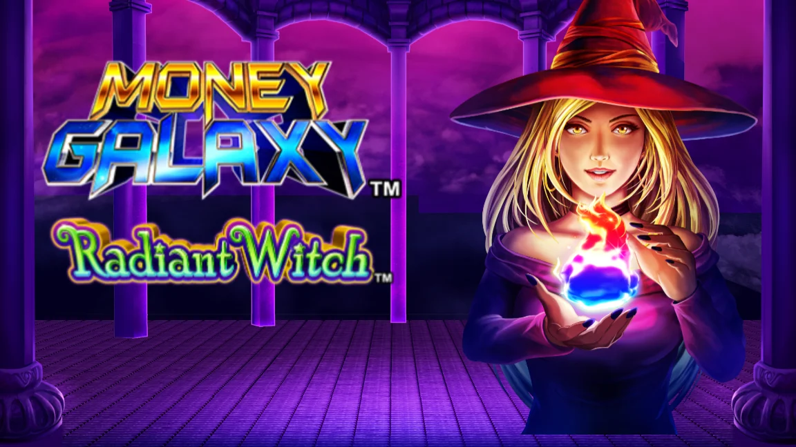 The promotional header for Money Galaxy Radiant Witch, an online slot game on Betty.ca.