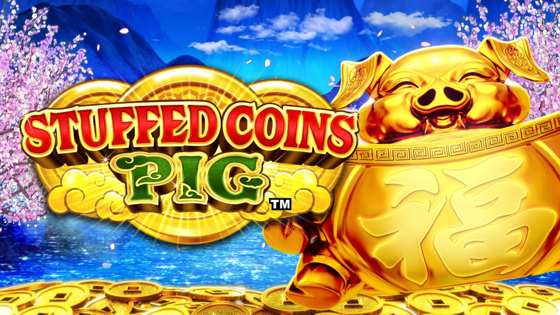 The promotional header for Stuffed Coins Pig, an online slot game on Betty.ca.