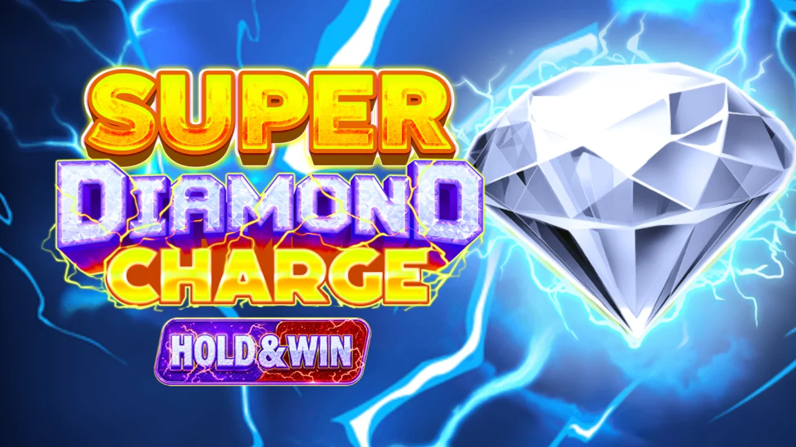 The promotional header for Super Diamond Charge Hold and Win, an online slot game on Betty.ca.