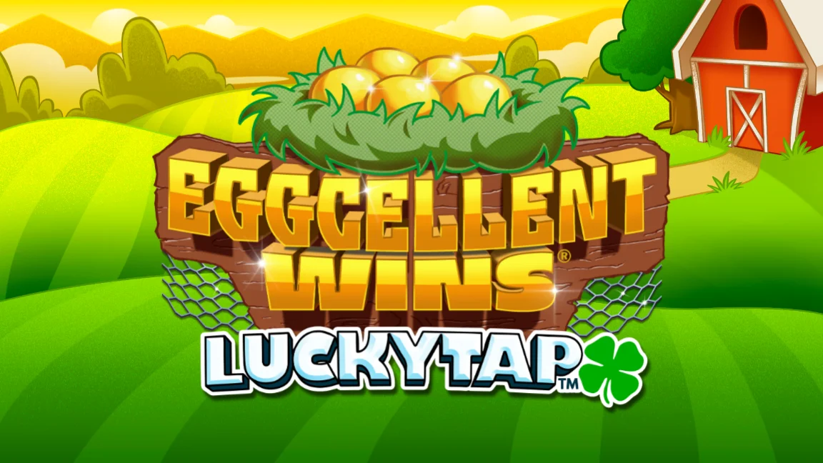 The promotional header for Eggcellent Wins LuckyTap™, an online slot game on Betty.ca.