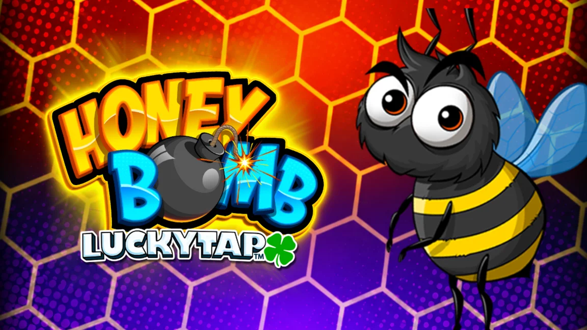The promotional header for Honey Bomb LuckyTap™, an online slot game on Betty.ca.