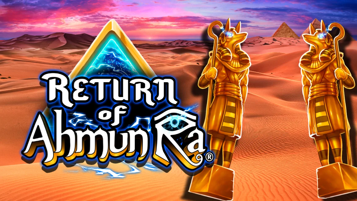 The promotional header for Return of Ahmun Ra, an online slot game on Betty.ca.