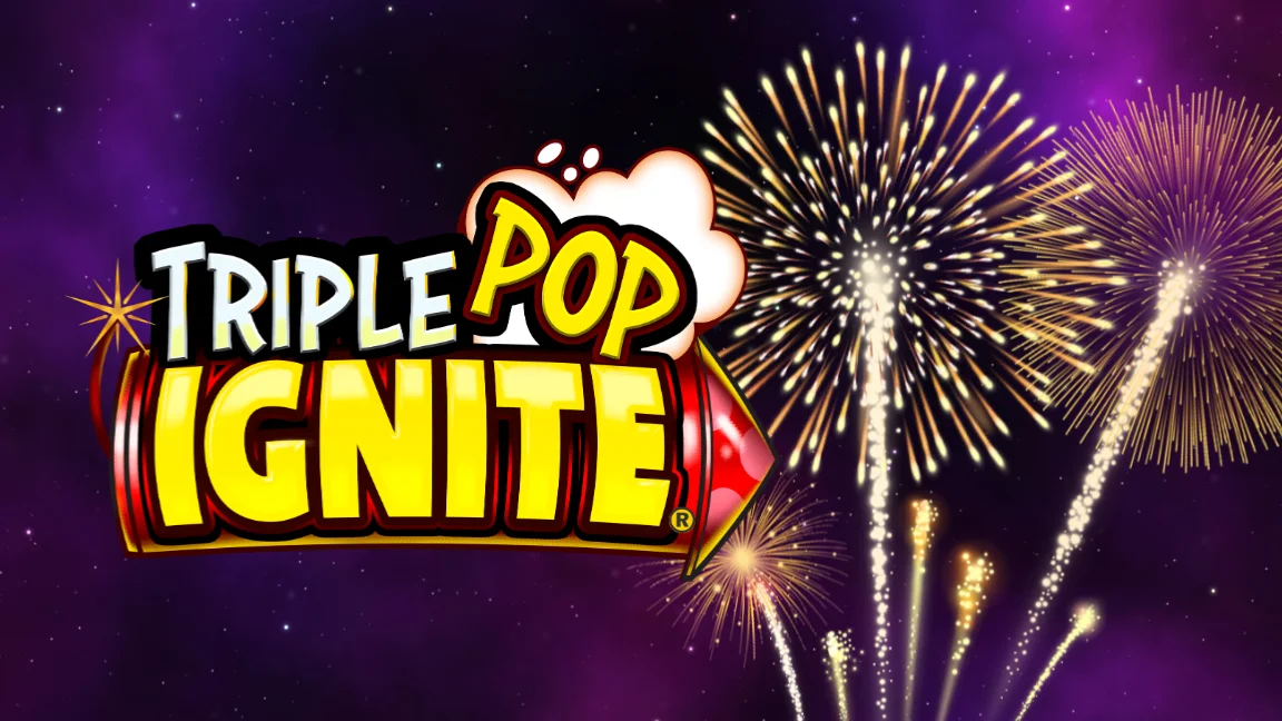 The promotional header for Triple Pop Ignite, an online slot game on Betty.ca.