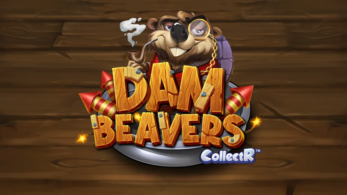 The promotional header for Dam Beavers, an online slot game on Betty.ca.