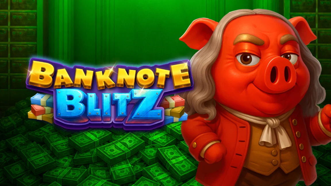 The promotional header for Banknote Blitz, an online slot game on Betty.ca.
