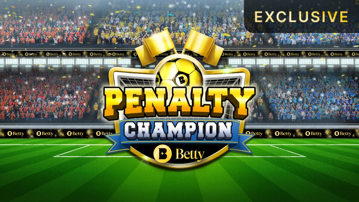 The promotional header for Betty Penalty Champion, an online slot game on Betty.ca.