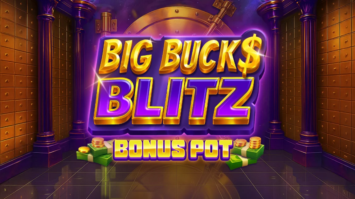 The promotional header for Big Bucks Blitz Bonus Pot, an online slot game on Betty.ca.