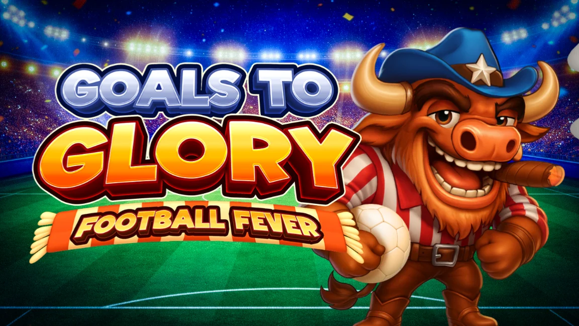 The promotional header for Goals to Glory Football Fever, an online slot game on Betty.ca.