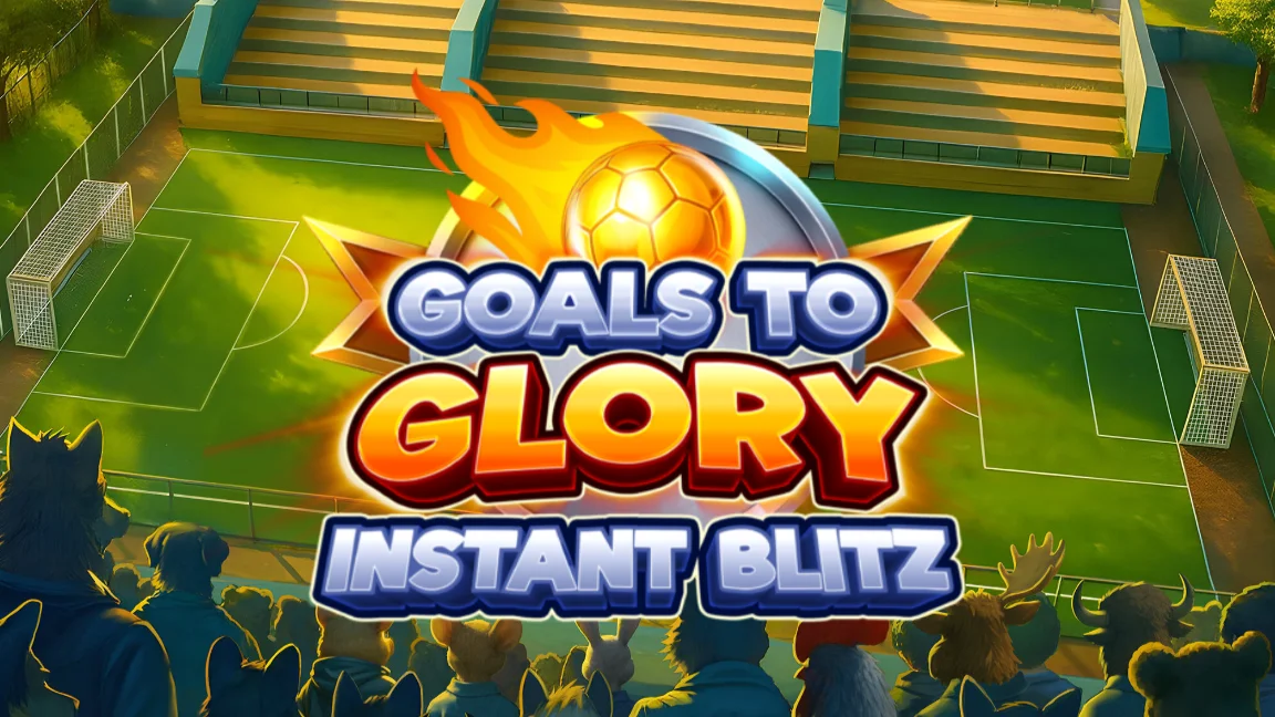The promotional header for Goals to Glory Instant Blitz, an online slot game on Betty.ca.