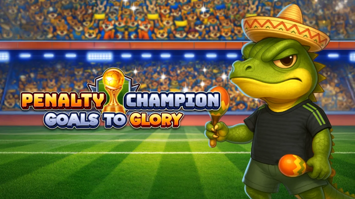 The promotional header for Penalty Champion Goals to Glory, an online slot game on Betty.ca.