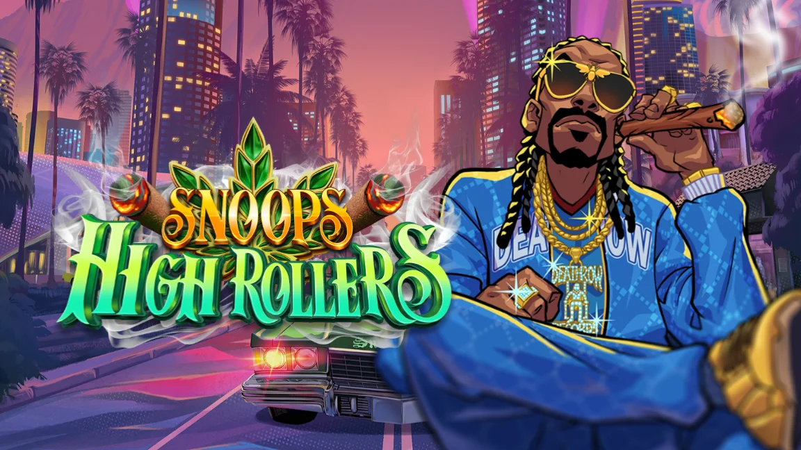 The promotional header for Snoop's High Rollers, an online slot game on Betty.ca.