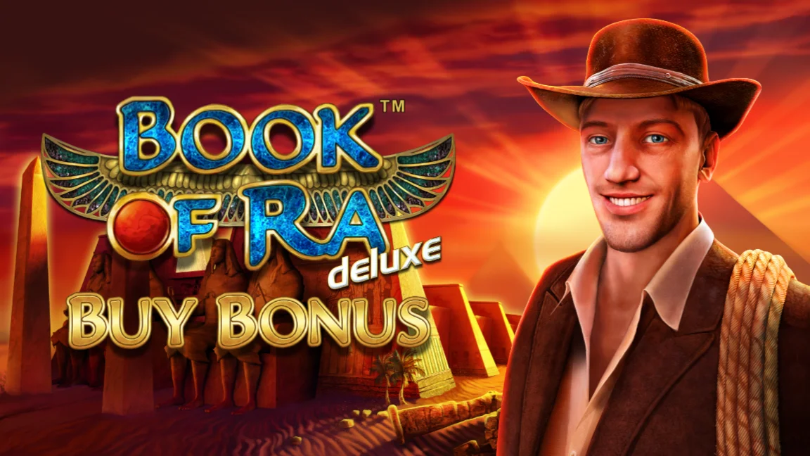 The promotional header for Book of Ra™ Deluxe Buy Bonus, an online slot game on Betty.ca.