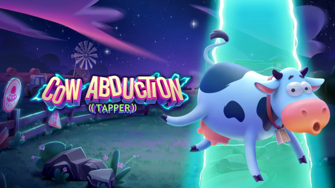 The promotional header for Cow Abduction - Tapper, an online slot game on Betty.ca.