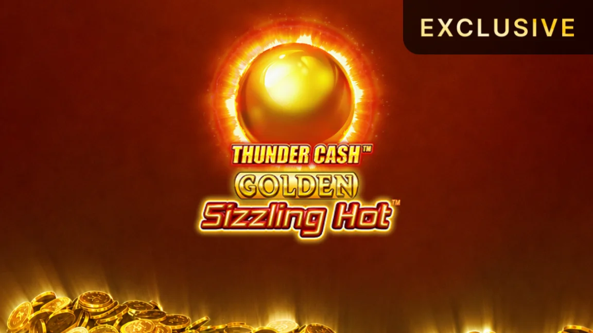 The promotional header for Thunder Cash™ - Golden Sizzling Hot™, an online slot game on Betty.ca.