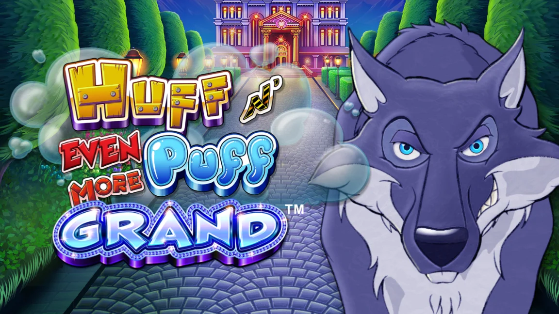 The promotional header for Huff N Even More Puff Grand, an online slot game on Betty.ca.