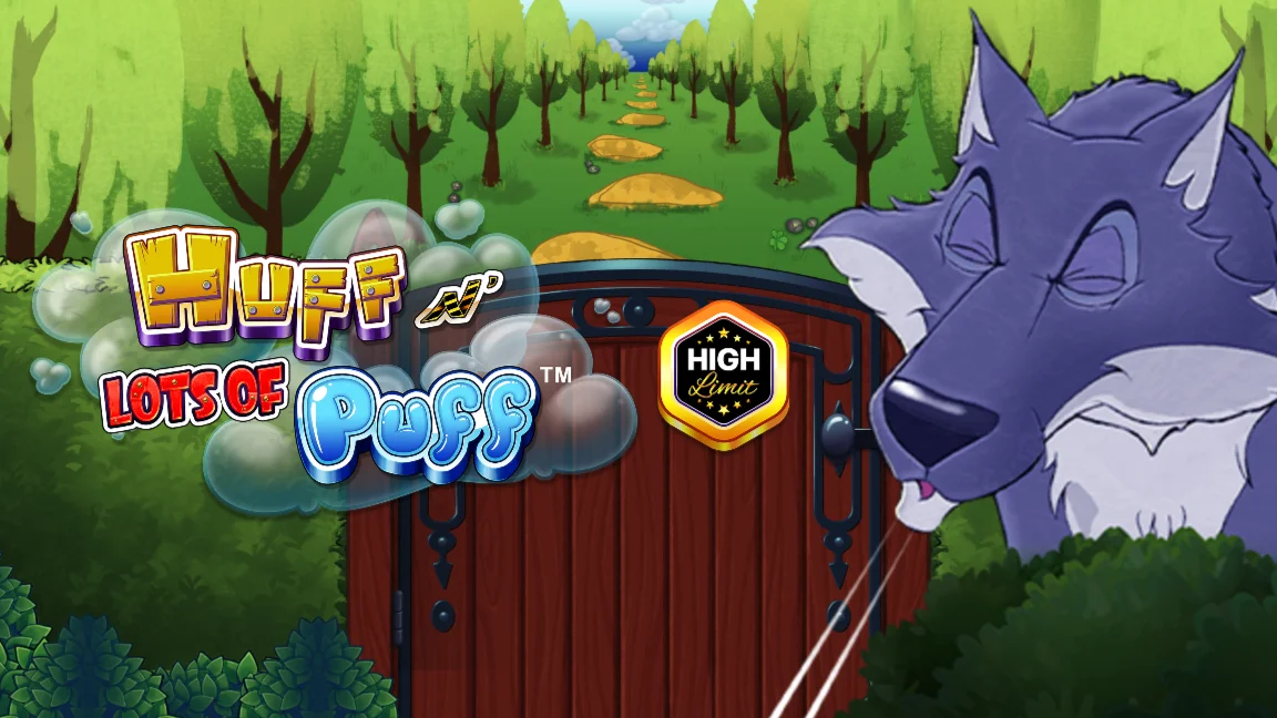 The promotional header for Huff N Lots of Puff High Limit, an online slot game on Betty.ca.
