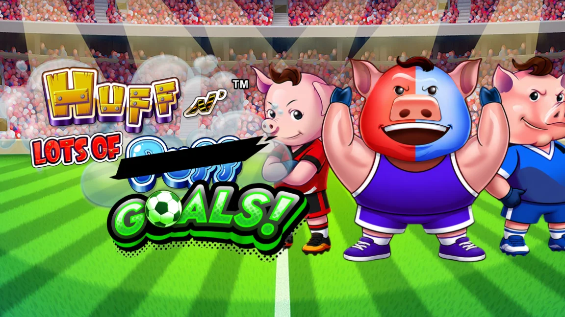 The promotional header for Huff n Lots of Puff Goals!, an online slot game on Betty.ca.