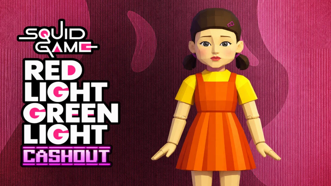 The promotional header for Squid Game Red Light Green Light, an online slot game on Betty.ca.