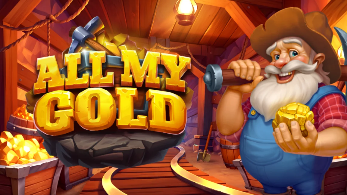 The promotional header for All My Gold, an online slot game on Betty.ca.