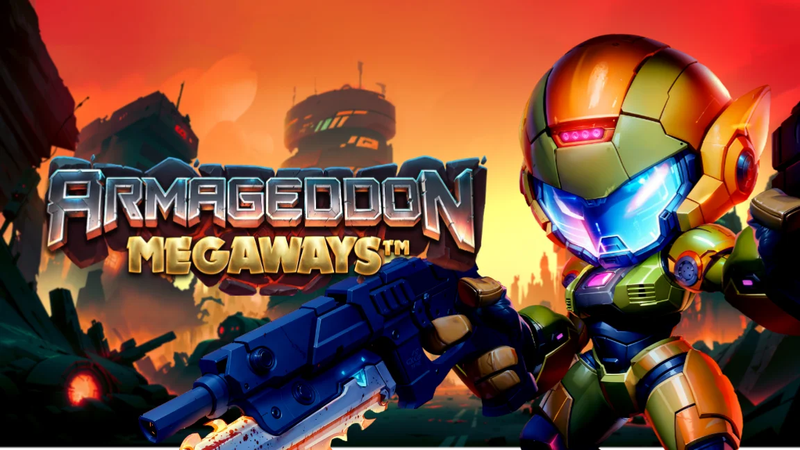 The promotional header for Armageddon Megaways, an online slot game on Betty.ca.