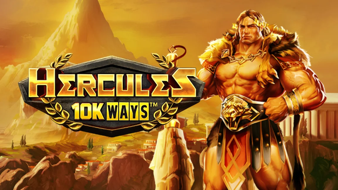 The promotional header for Hercules 10K Ways, an online slot game on Betty.ca.