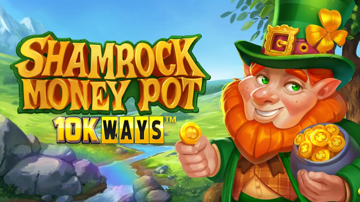 The promotional header for Shamrock Money Pot 10K Ways, an online slot game on Betty.ca.