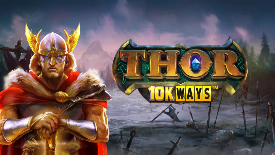 The promotional header for Thor 10K Ways, an online slot game on Betty.ca.