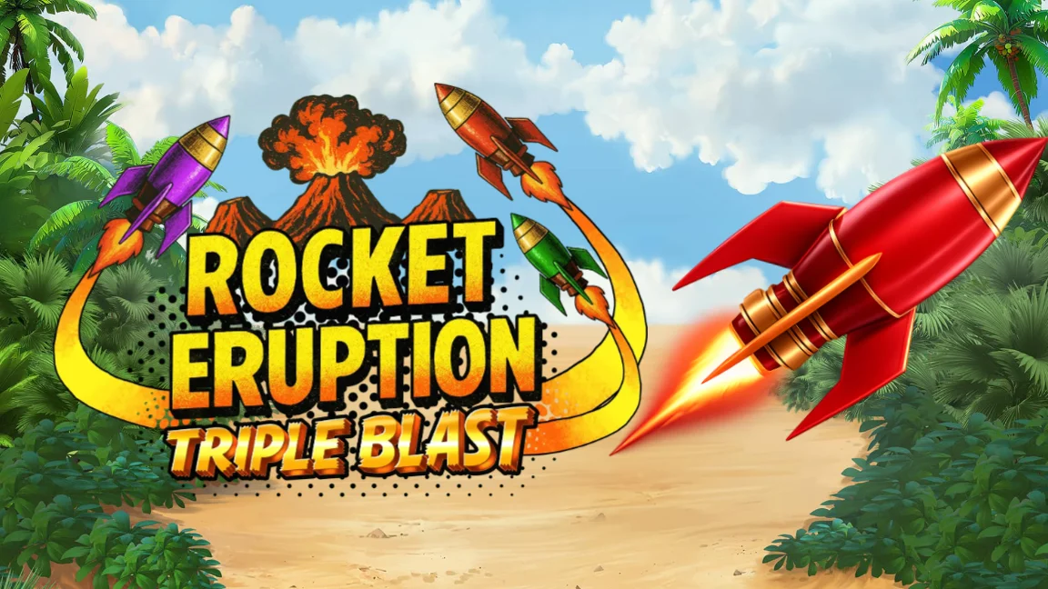 The promotional header for Rocket Eruption Triple Blast, an online slot game on Betty.ca.