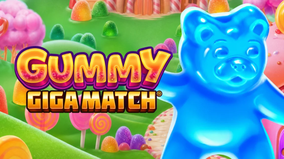 The promotional header for Gummy Giga Match, an online slot game on Betty.ca.