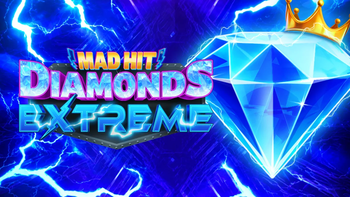 The promotional header for Mad Hit Diamonds Extreme, an online slot game on Betty.ca.