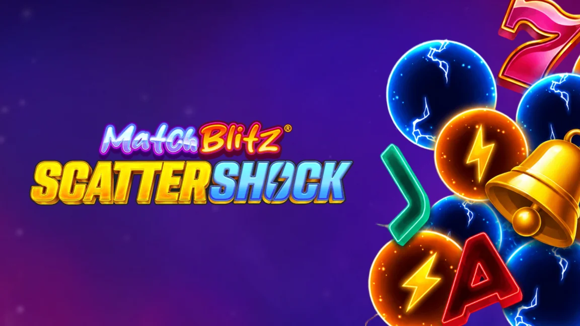 The promotional header for Match Blitz Scatter Shock, an online slot game on Betty.ca.