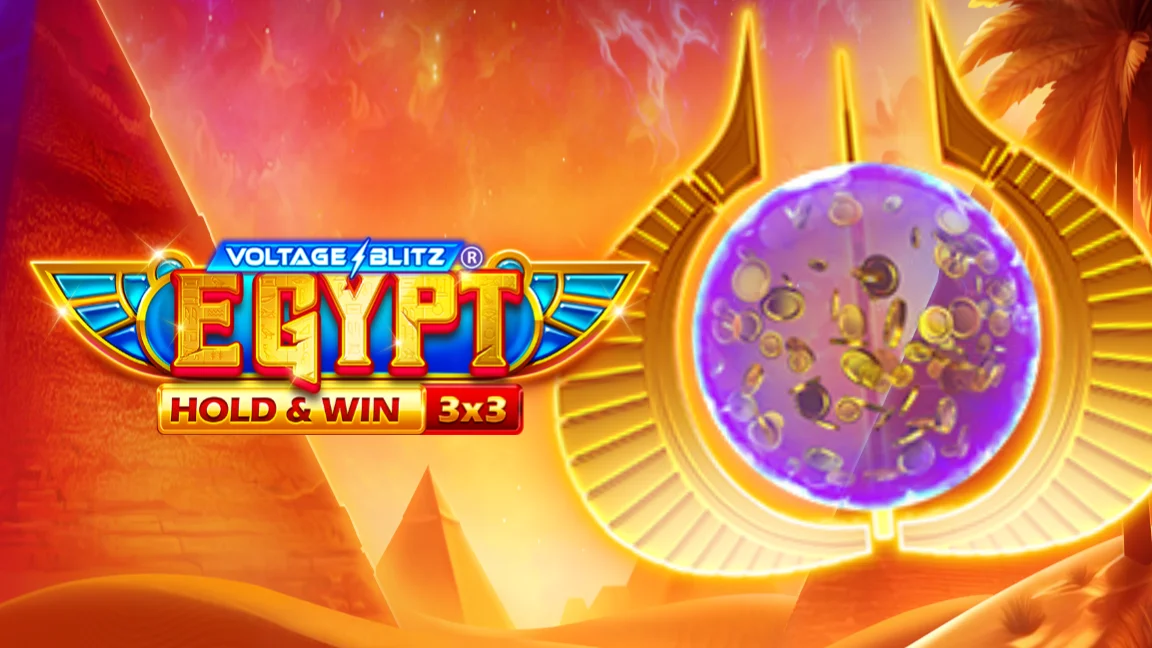 The promotional header for Voltage Blitz Egypt, an online slot game on Betty.ca.