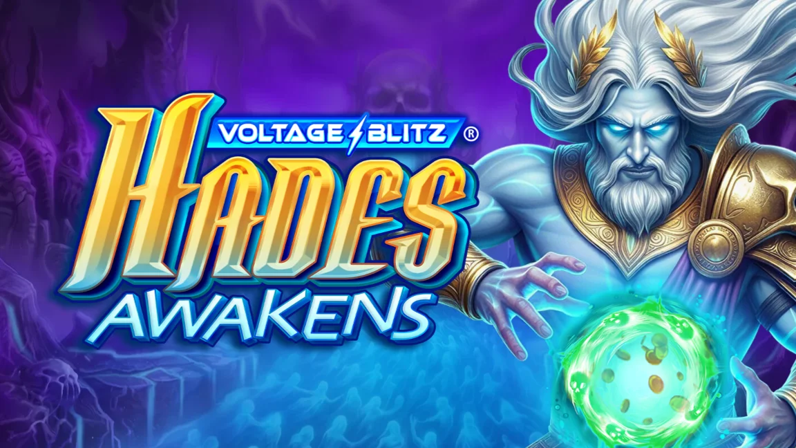 The promotional header for Voltage Blitz Hades Awakens, an online slot game on Betty.ca.