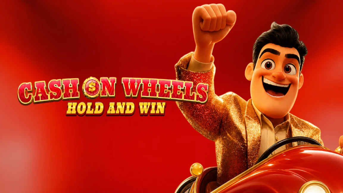 The promotional header for Cash on Wheels Hold & Win, an online slot game on Betty.ca.