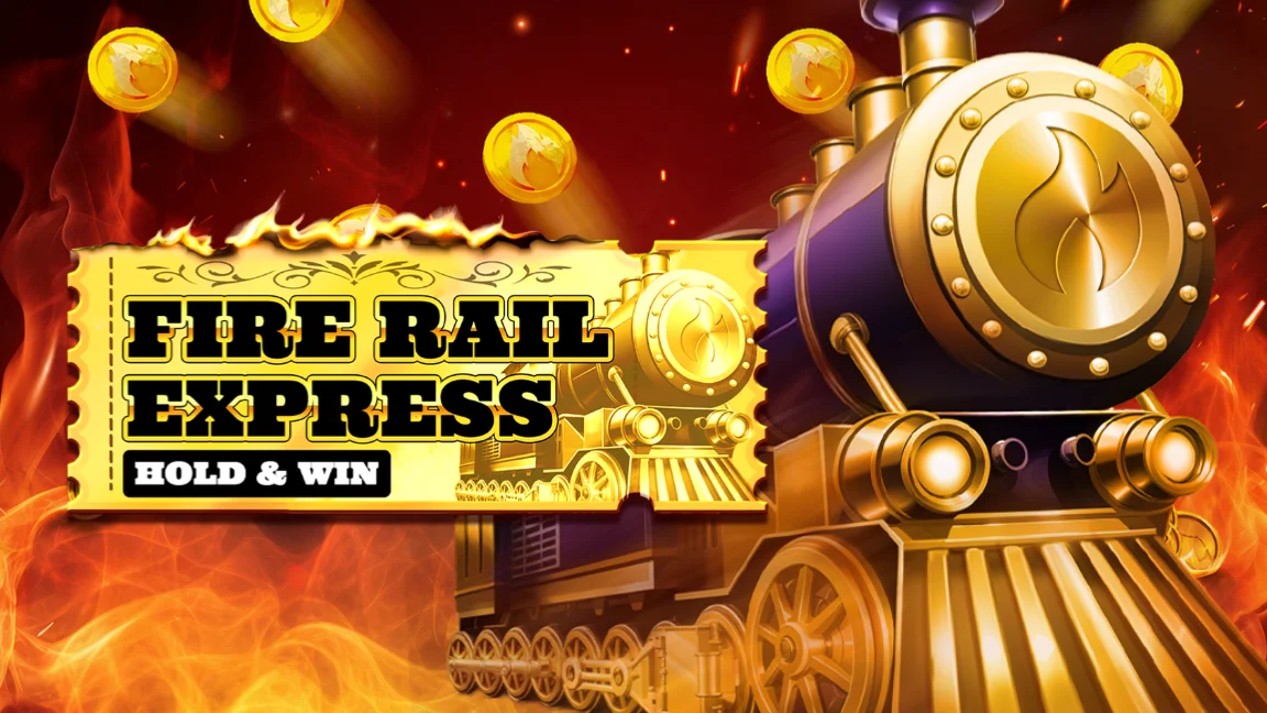 The promotional header for Fire Rail Express: Hold & Win, an online slot game on Betty.ca.