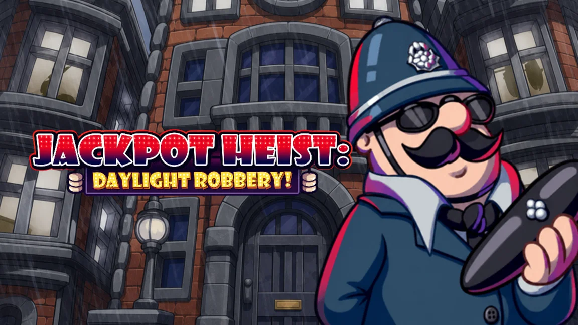 The promotional header for Jackpot Heist: Daylight Robbery, an online slot game on Betty.ca.