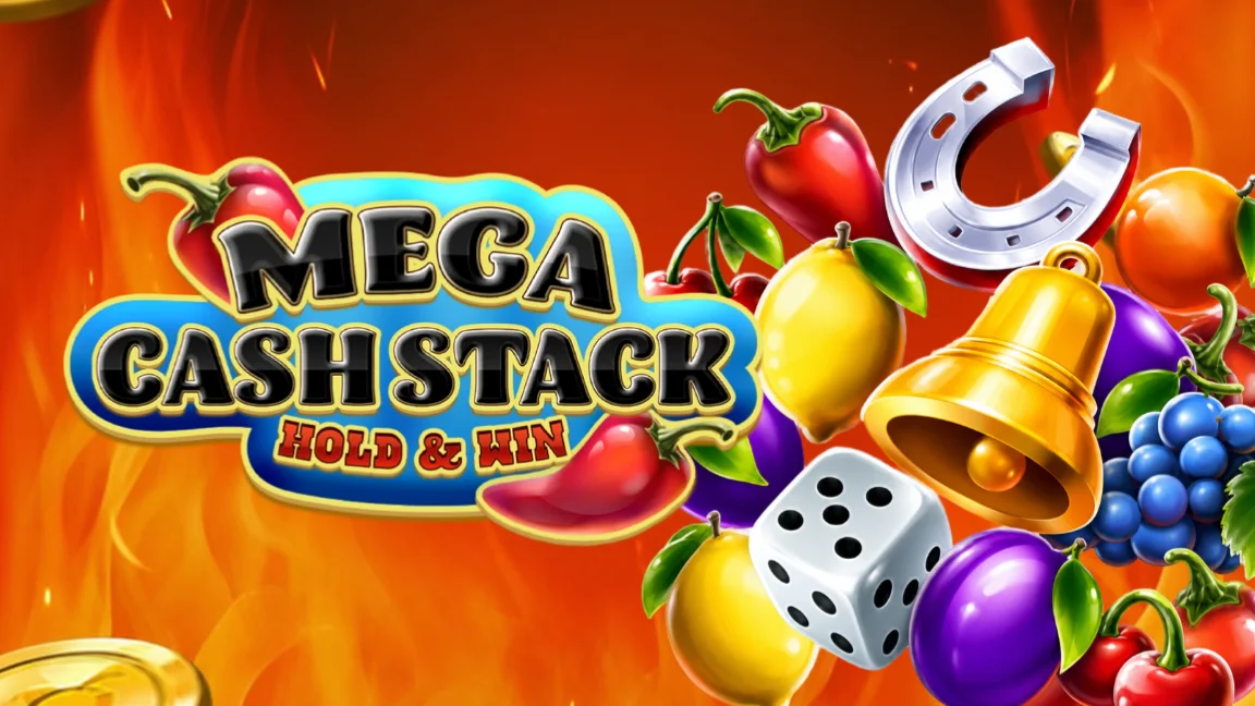 The promotional header for Mega Cash Stack: Hold & Win, an online slot game on Betty.ca.