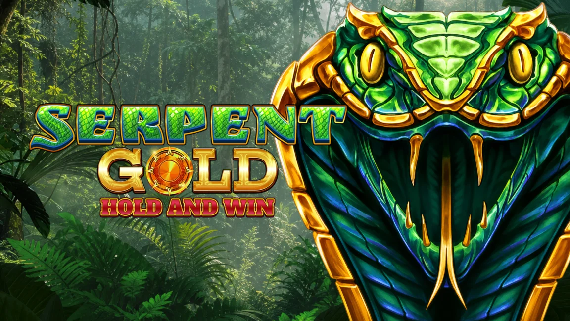 The promotional header for Serpent Gold: Hold & Win, an online slot game on Betty.ca.
