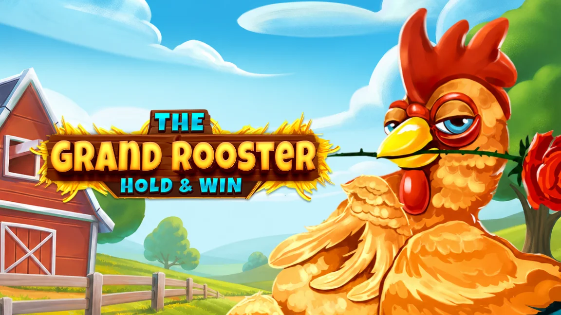 The promotional header for The Grand Rooster: Hold & Win, an online slot game on Betty.ca.