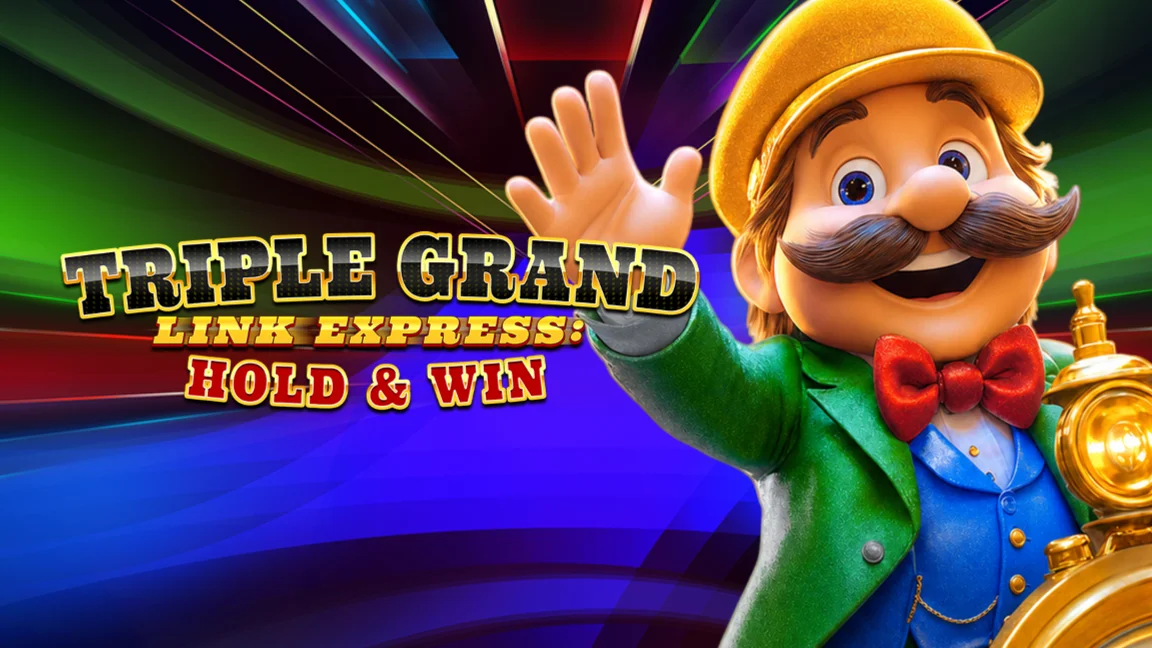 The promotional header for Triple Grand Link Express: Hold & Win, an online slot game on Betty.ca.