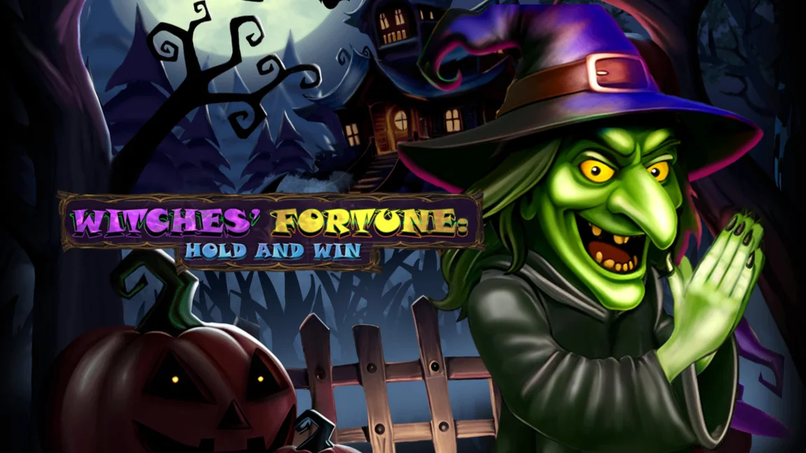 The promotional header for Witches’ Fortune: Hold & Win, an online slot game on Betty.ca.