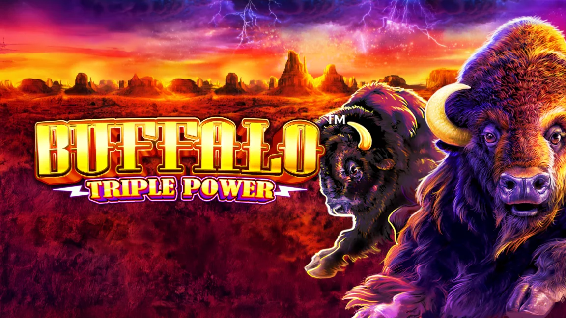 The promotional header for Buffalo Triple Power, an online slot game on Betty.ca.