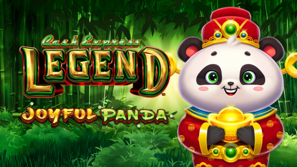 The promotional header for Cash Express Legend Joyful Panda, an online slot game on Betty.ca.
