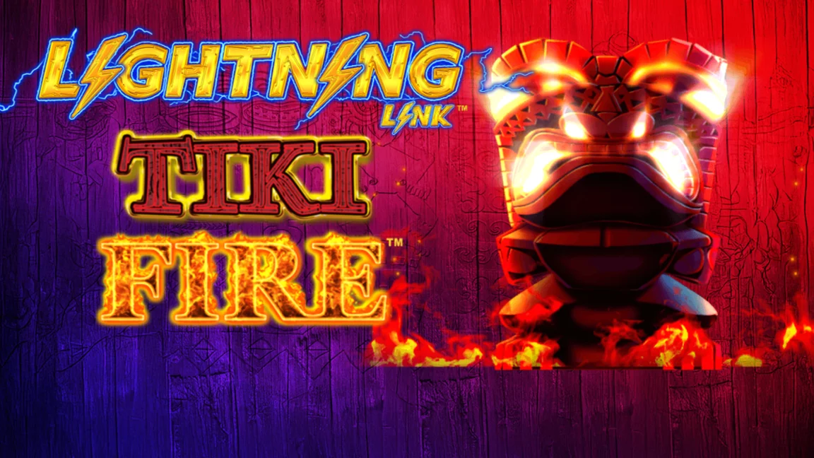 The promotional header for Lightning Link Tiki Fire, an online slot game on Betty.ca.