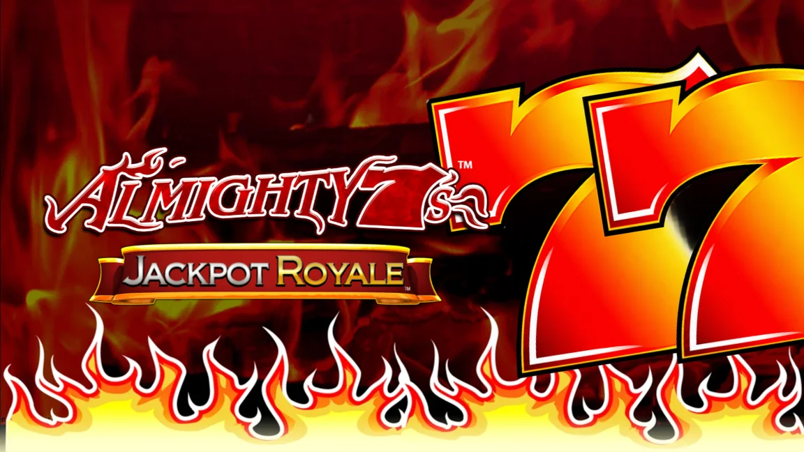 The promotional header for Almighty Sevens Jackpot Royale, an online slot game on Betty.ca.
