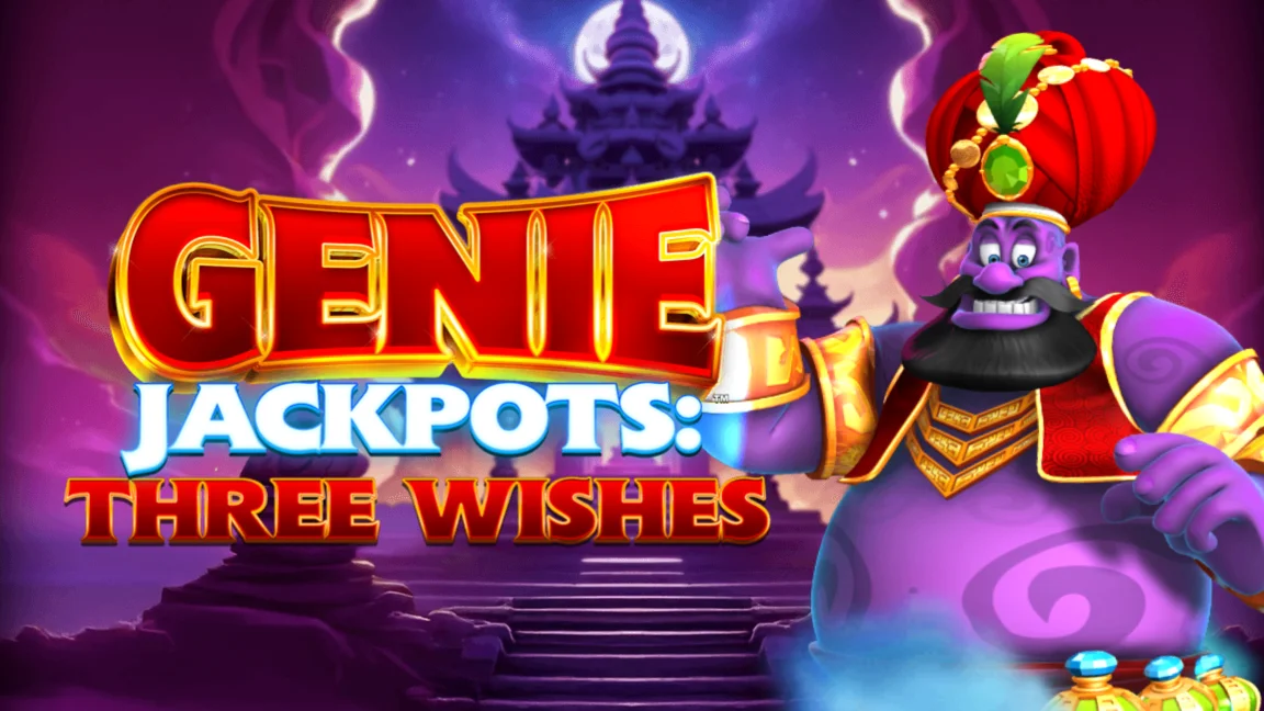 The promotional header for Genie Jackpots Three Wishes Combo Frenzy, an online slot game on Betty.ca.